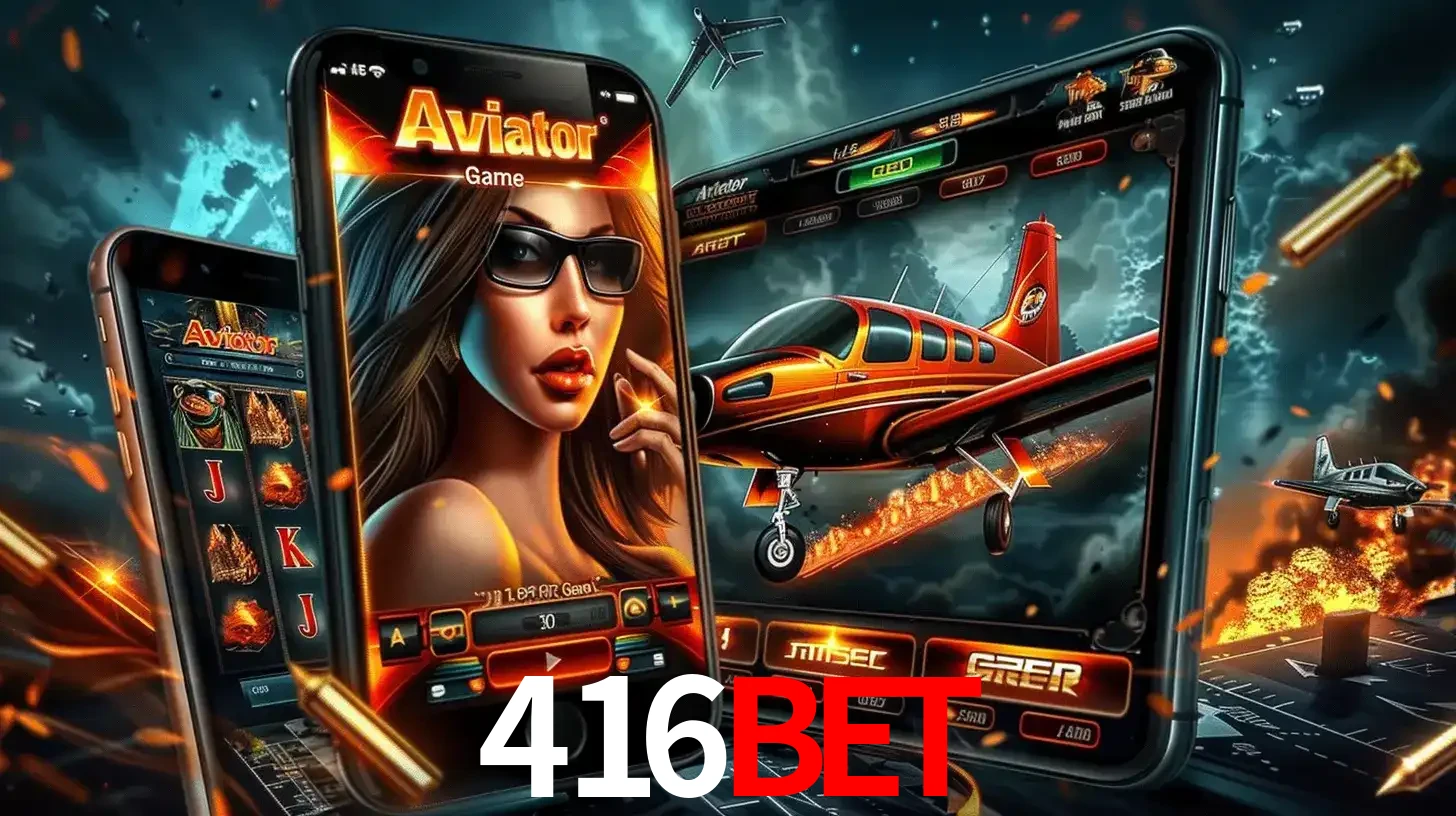 O popular jogo de apostas Aviator exibido em vários celulares e tablets, mostrando a interface emocionante e a ação de voo disponíveis para jogar agora no 416bet.