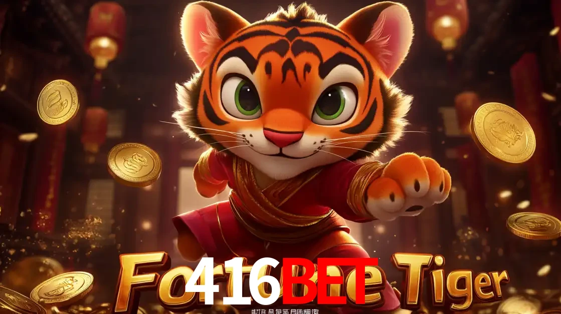 O carismático mascote do jogo de slot Fortune Tiger, um tigre fofo em pose de artes marciais, pronto para trazer sorte e multiplicadores de ganhos no cassino online 416bet.