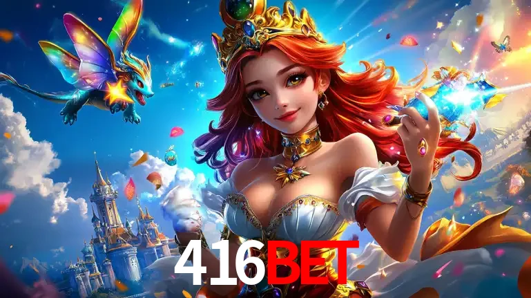 A princesa de um reino de fantasia mágico, com seu pequeno dragão, apresentando um mundo de prêmios encantados nos jogos de caça-níqueis do cassino 416bet.